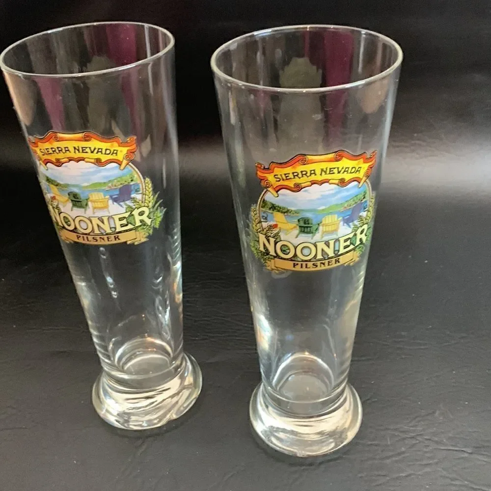 Sierra Nevada Nooner Pilsner 18 Ounce Gold Red Yellow 8 1/2 Inch Tall Beer Glass